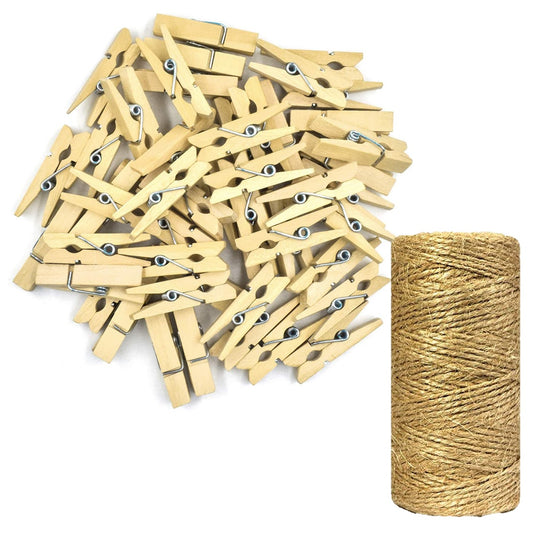 ecofynd Mini Natural Wood Pin with Jute Rope Wooden Pins freeshipping - Ecofynd