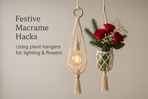 Festive Macrame Hacks: Using Plant Hangers for Lighting & Flowers