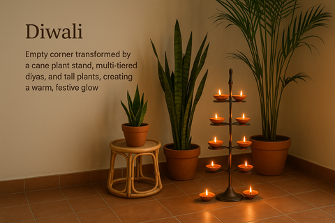 Transforming Empty Corners into Festive Highlights with Plant Stands