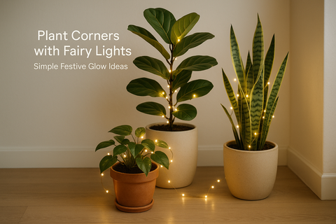 Plant Corners with Fairy Lights: Simple Festive Glow Ideas