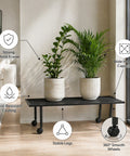 ecofynd Scot 35 Inch Plant Stand with Wheels for Outdoor Balcony