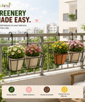 ecofynd Ecofynd 16 Inch Railing Flower Planter Stand Set of 2 for Balcony