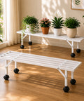 ecofynd Scot 35 Inch Plant Stand with Wheels for Outdoor Balcony