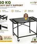 ecofynd Ecofynd GlideBase Heavy-Duty Black Cooler Trolley with 360° Rotating Wheels