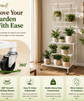 ecofynd Eden Plant Stand with Wheels for Outdoor Balcony