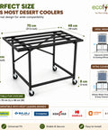 ecofynd Ecofynd GlideBase Heavy-Duty Black Cooler Trolley with 360° Rotating Wheels