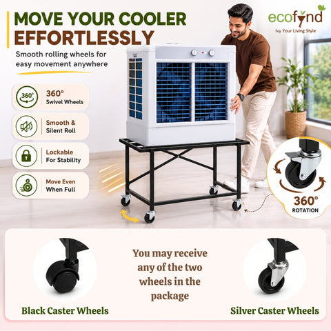 ecofynd Ecofynd GlideBase Heavy-Duty Black Cooler Trolley with 360° Rotating Wheels