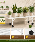 ecofynd Scot 35 Inch Plant Stand with Wheels for Outdoor Balcony