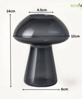 ecofynd Glass Vase for Flowers & Décor – Mushroom Shaped | Grey
