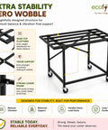 ecofynd Ecofynd GlideBase Heavy-Duty Black Cooler Trolley with 360° Rotating Wheels
