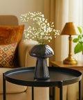 ecofynd Glass Vase for Flowers & Décor – Mushroom Shaped | Grey