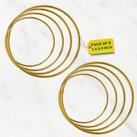 ecofynd 8pcs Circle Metal Crafts Hoops