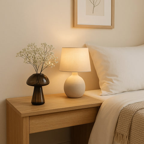 ecofynd Glass Vase for Flowers & Décor – Mushroom Shaped | Grey