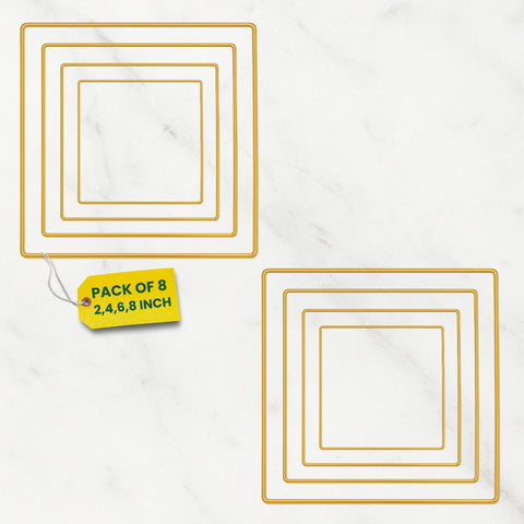 ecofynd 8pcs Square Metal Crafts Hoops