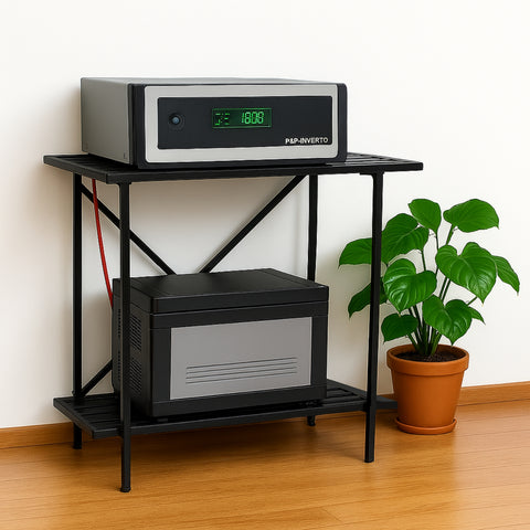 ecofynd 2-Tier Black UPS Stand for Home and Office