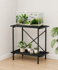 ecofynd 2-Tier Black Fish Tank Stand