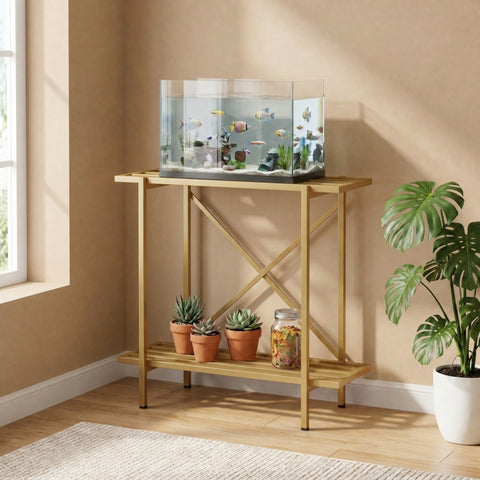 ecofynd 2-Tier Gold Fish Tank Stand