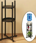 ecofynd Ecofynd HydroNest 2-Tier Black Water Dispenser Stand with Storage Shelf