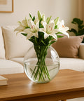 ecofynd Glass Vase for Flowers & Décor – Clear Globe Shape | Transparent