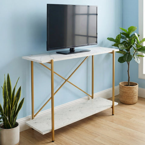 ecofynd Elix Jr. 35 Inch TV Stand – Modern Multipurpose Utility Console