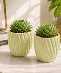 ecofynd 4 Inch Ceramic Plant Pots with Drainage Hole