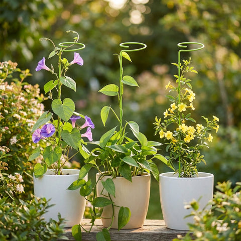 ecofynd Light Green Metal Plant Trellis – 18 Inch Rust-Resistant Stake