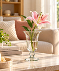 ecofynd 3.9 Inches Glass Flower Vase for Fresh & Artificial Flowers