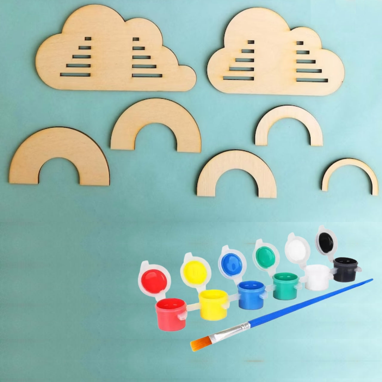 Unfinished Wooden Flower Cutouts Craft Kits