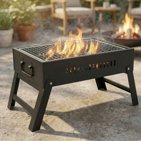 ecofynd Portable and Foldable Charcoal Barbeque Grill – High-Quality Net & Fast Setup