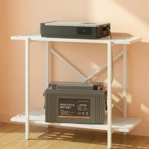 ecofynd 2-Tier White UPS Stand for Home and Office