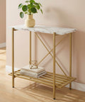 ecofynd 26 Inch 2 Tier Console Table