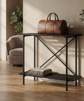ecofynd 2-Tier Black Metal Luggage Rack