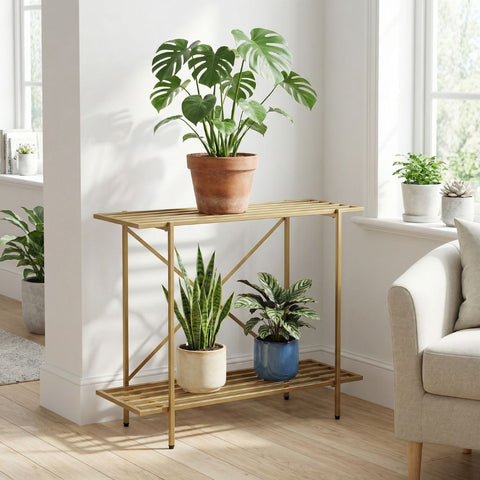 ecofynd 26 Inch Eric Jr Metal Plant Stands for Outdoor Balcony