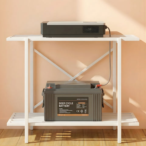 ecofynd 2-Tier White UPS Stand for Home and Office
