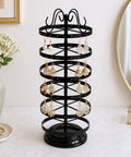 ecofynd Ecofynd 6-Tier Rotating Jewelry Organizer Stand with 144 Holes, Black Metal Earring Holder
