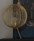 Ecofynd Ecofynd Round Metal Table Lamp – Gold Utility Light