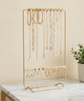 ecofynd Ecofynd 2-Tier Golden Metal Jewelry Organizer Stand with 11 Hooks & 10 Earring Holes