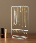 ecofynd Ecofynd 2-Tier White Metal Jewelry Organizer Stand with 11 Hooks & 10 Earring Holes