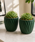 ecofynd 4 Inch Ceramic Plant Pots with Drainage Hole