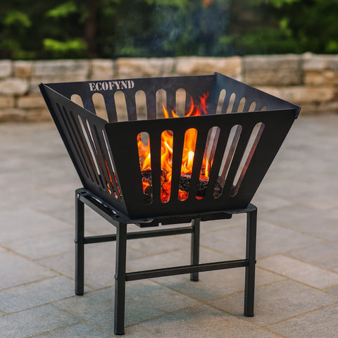 ecofynd Foldable Iron Fire Pit – Heavy Duty, High Heat & Portable