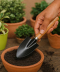 ecofynd Medium Trowel with Wooden Handle – Durable Garden Soil & Compost Scoop