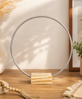 ecofynd 1 Piece Circle 10 Inch Metal Craft Hoops with Wood Holder