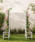 ecofynd 5 Feet High x 4 Feet Wide White Graden Arch Plant Stand