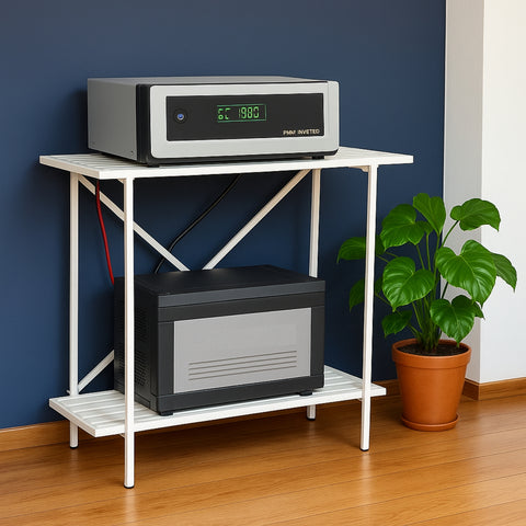 ecofynd 2-Tier White UPS Stand for Home and Office