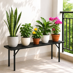 Ecofynd Heavy-Duty Metal Plant Stand with Adjustable Feet – 100 kg Capacity