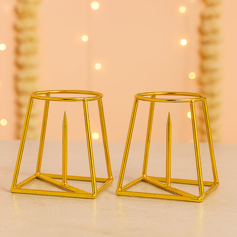 ecofynd Banana Plant Stand (Pack of 2) – Golden Metal Stand for Puja, Weddings & Festivals