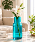 ecofynd Glass Vase for Flowers & Decor – Clear Tumbler Shape | Aqua