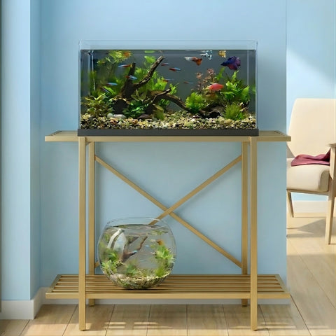 ecofynd 2-Tier Gold Fish Tank Stand