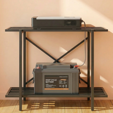 ecofynd 2-Tier Black UPS Stand for Home and Office