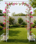 ecofynd 8 Feet High x 5 Feet Wide White Graden Arch Plant Stand